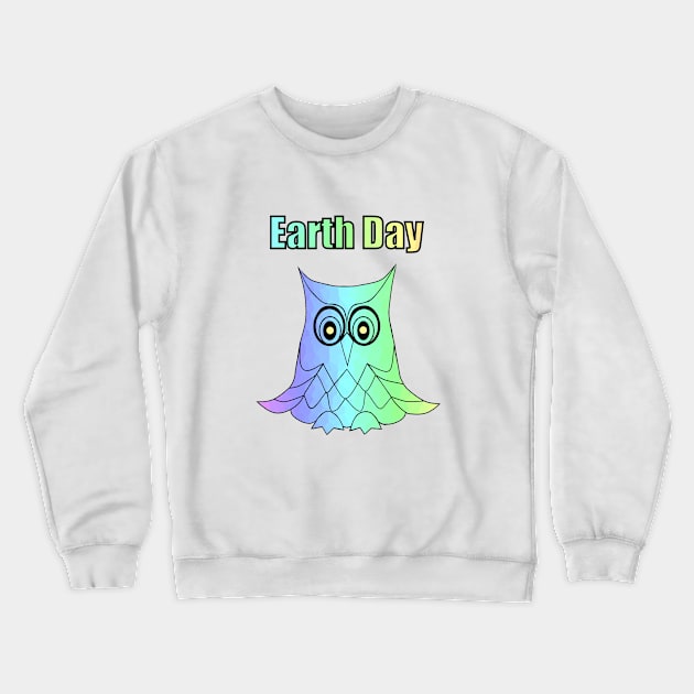 EARTH Day Celebration Blue Owl Crewneck Sweatshirt by SartorisArt1